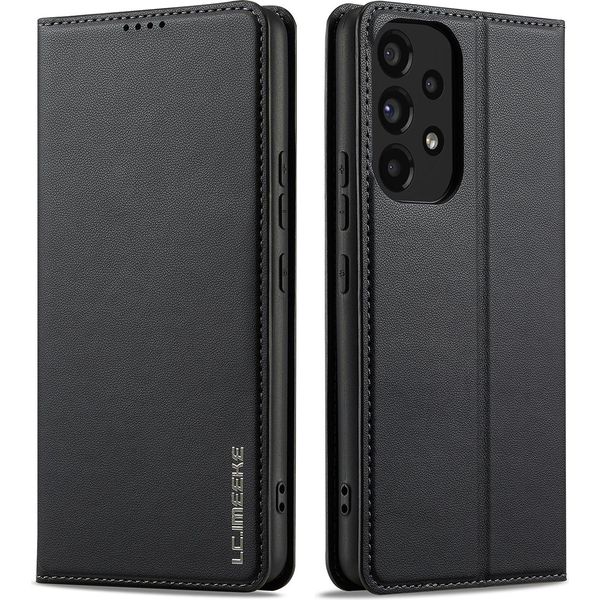 Custodia Magnetica In Pelle Flip Per Samsung Galaxy A52S / A52 5G/A52 4G, Con Slot Per Schede E Funzione Stand Nero-image