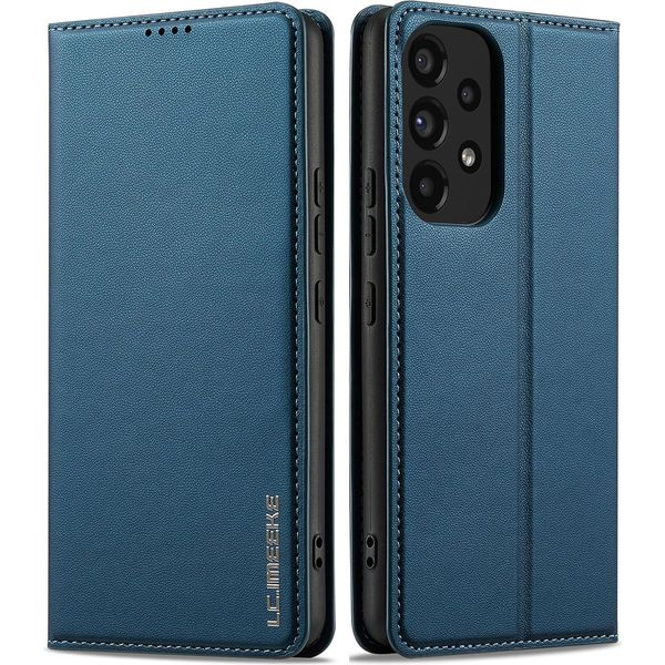Custodia Magnetica In Pelle Flip Per Samsung Galaxy A52S / A52 5G/A52 4G, Con Slot Per Schede E Funzione Stand Blu-image