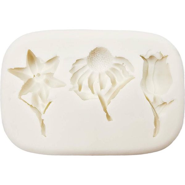 Pentart Silicone Stampo Per Colata, 3 Fiori-image