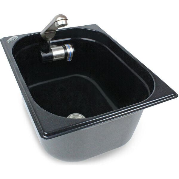 Lavello 325X265X150 + Rubinetto + Scarico Lavandino Da Campeggio Lavandino Per Camper-image