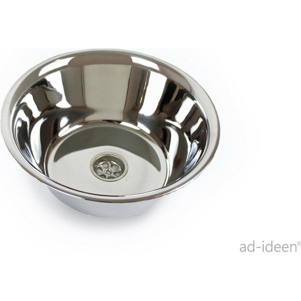 Lavello In Acciaio Inox Da Campeggio Lavabo 24CmØ 19Mm Scarico Yacht Barca Womo-image