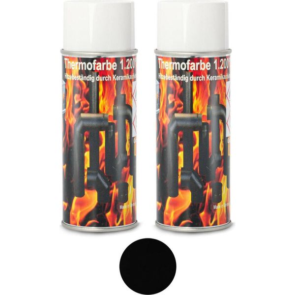 Vernice Per Stufe 1200 °C Vernice Speciale Per Stufe Vernice Termica Nera 2X Spray Stufa In Maiolica Camino-image
