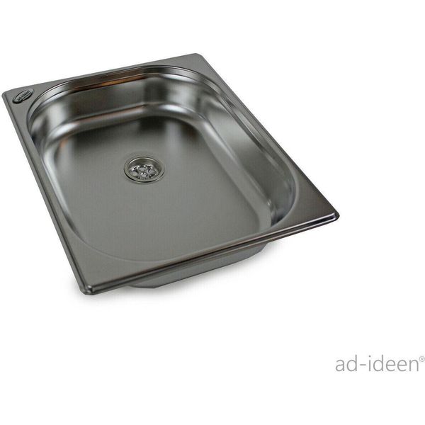 Lavandino In Acciaio Inox Lavandino Da Campeggio 325X265X65 Mm + Scarico Camper-image