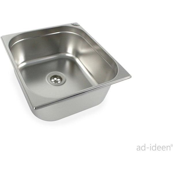 Lavello Da 1 1/2" In Acciaio Inox Lavello 354X325X150 Mm Bancarella Bancarella Snack Bar"-image