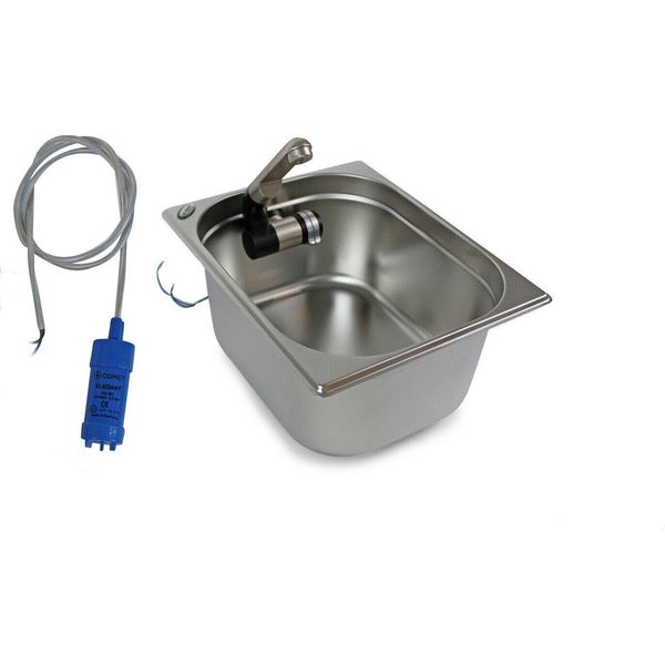 Lavello In Acciaio Inox Camping Caravan Womo Lavello Integrato 325X265X150 Pum-image