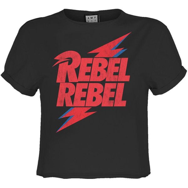 Amplified - Maglietta Corta "Rebel Rebel"" Da Donna GD2187 (Xxl) (Carbone)"-image