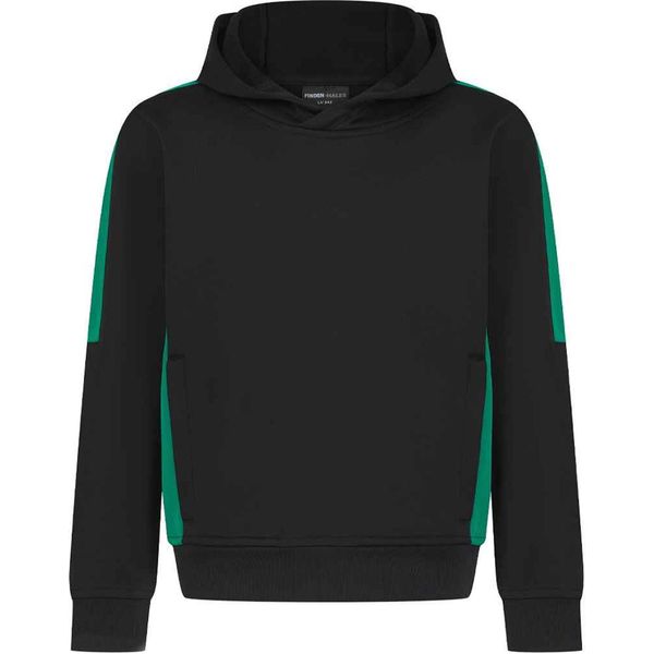 Finden & Hales - Felpa Con Cappuccio "Team"" Per Bambini RW9405 (116) (Nero/Smaragd)"-image