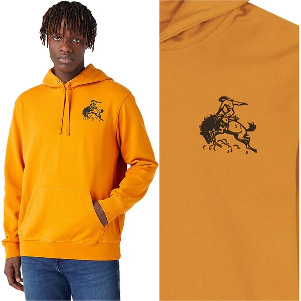 Wrangler Herren, Felpa Logo, Xl, Arancione, Kapuzenpullover, , Felpa Con Cappuccio-image