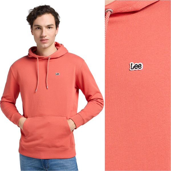 Lee Herren, Felpa Plain Hoodie, M, Arancione, Kapuzenpullover, , Felpa Con Cappuccio-image