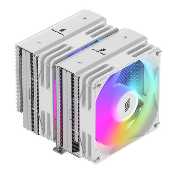 Raffreddatore Cpu Silentware Titan Rgb White, A Doppia Torre, 6 Heatpipes, 2 Ventole Pwm Argb Da 120 Mm, Compatibile Con Intel Lga 115X/1200/1700/1851 E Amd AM4/AM5-image