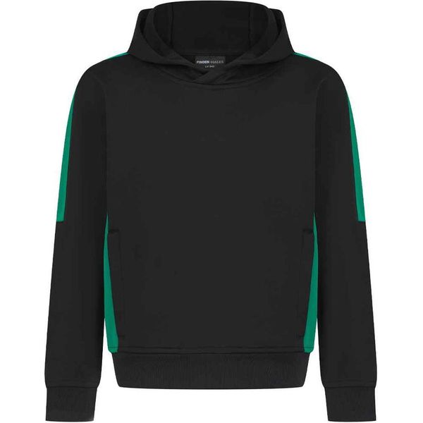Finden & Hales - Felpa Con Cappuccio "Team"" Per Bambini PC6630 (116) (Nero/Smaragd)"-image