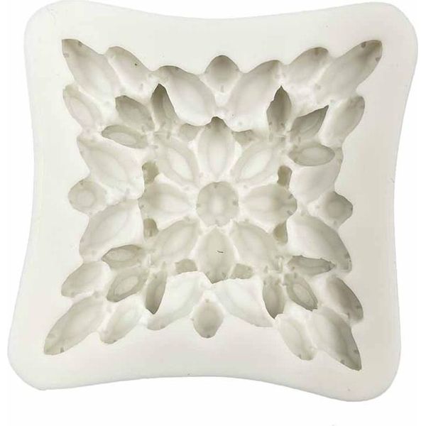 Pentart Silicone Mould Stampo Per Colata, Motivo Vegetale Quadrato-image