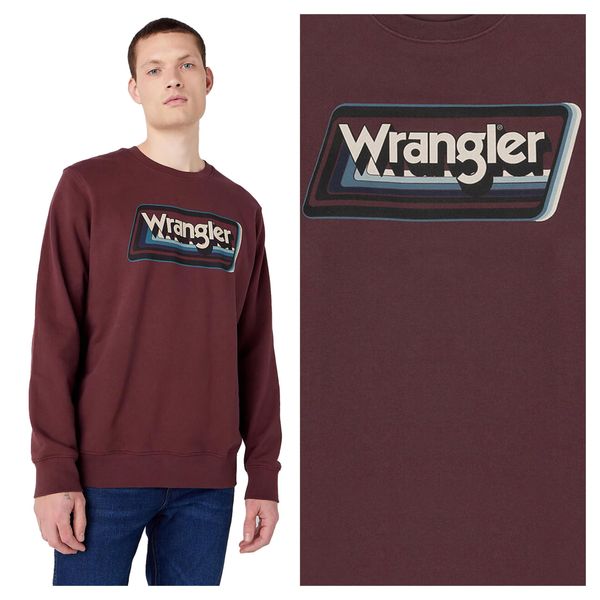 Wrangler Herren, Felpa Graphic Crew, Xxl, Braun, Ralph, Lauren, Pullover-image