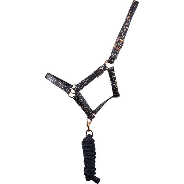 Hy - Cavezza E Corda Per Guinzaglio "Elevate Allure"" BZ5950 (Full) (Blu Navy/Oro Rosa)"-image