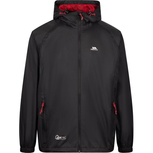 Trespass - Giacca "Qikpac"", Impermeabile Per Uomo/Donna Unisex TP433 (M) (Nero/Rosso)"-image