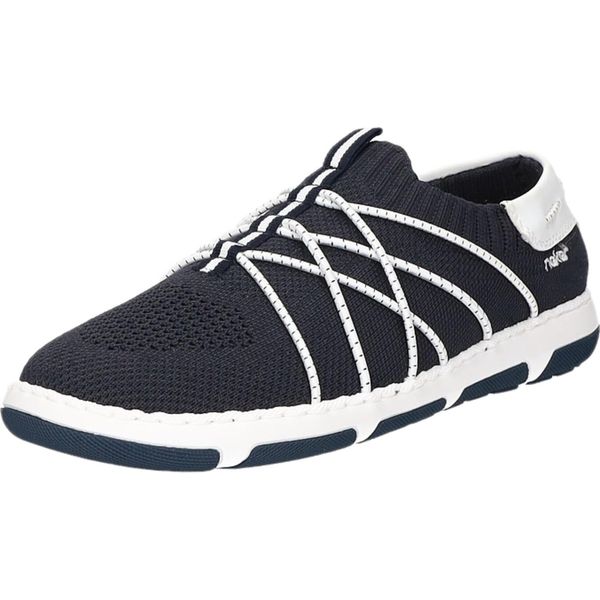 Rieker Donna Scarpe Sportive Slip-On Blu Scuro Bianco Tessile Sinteticotaglia:39-image