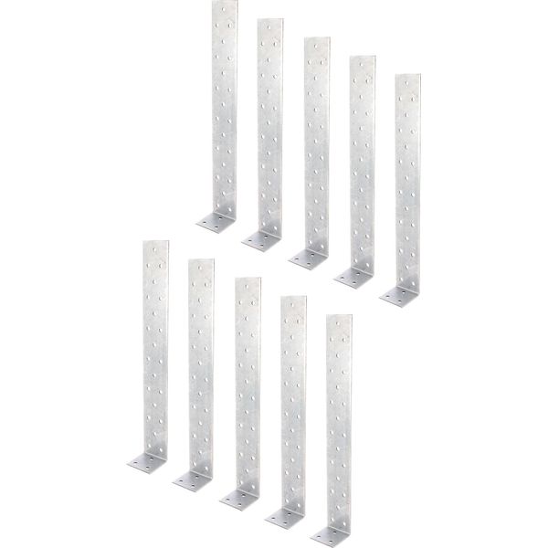 Alberts 855734 Ancoraggio Piatto In Acciaio Per Calcestruzzo, Zincato Sendzimir, 285 X 40 X 40 Mm, Set Da 10-image