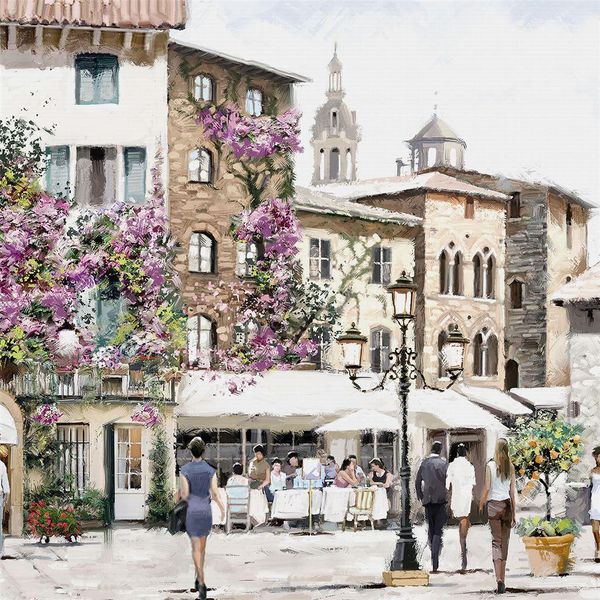 Richard Macneil - Stampa Su Tela "Sunshine Square"", Legno PM11840 (30 Cm X 30 Cm X 4 Cm) (A Colori)"-image