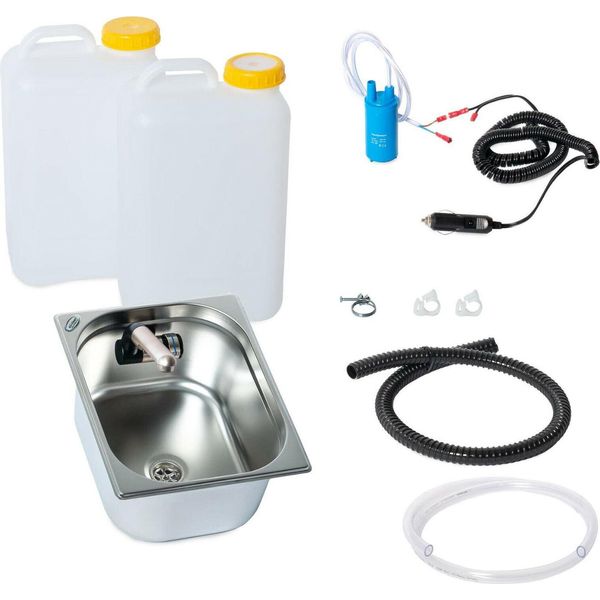 Kit Lavello Da Campeggio 12V Lavello 325X265X150Mm 19 Litri T5 T6 Mb-image