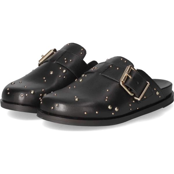 Kaerlek Zoccoli/Muli Da Donna In Pelle Liscia Nera Misura: 36-image