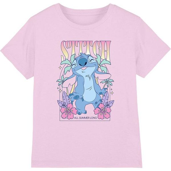 Lilo & Stitch - Maglietta "All Summer Long"" Per Bambini TV14953 (104) (Rosa Chiaro)"-image