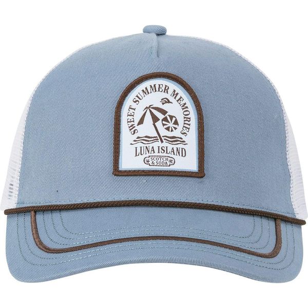 Scotch & Soda Cap Luna Island Adjustable Trucker Hat Dark Brown Marrone-image