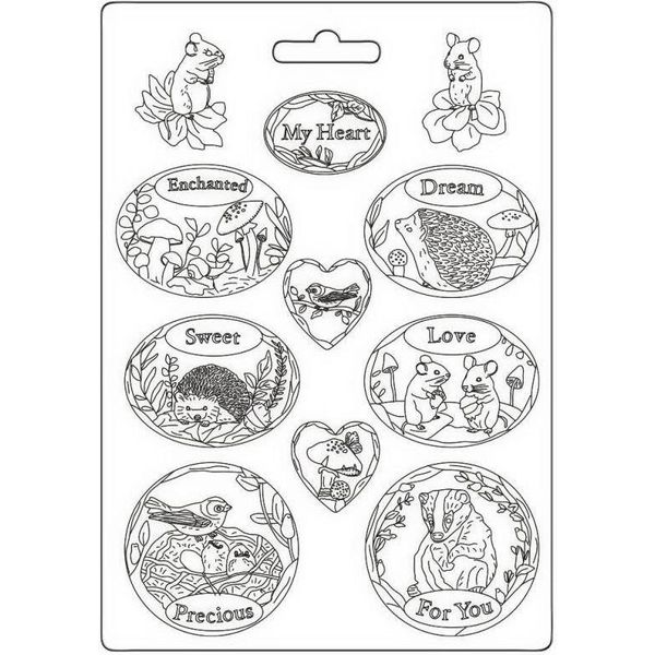 Stamperia Stampo Flessibile Per Colata Di Plastica Stampo Decorativo - Etichetta Woodland-image