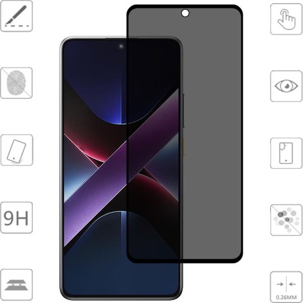 Per Xiaomi Poco X7 Pro 5G / Redmi Turbo 4 2X 2.5D 0.26Mm Privacy Display H9 Protezione In Vetro Temperato-image