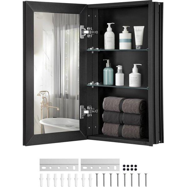 Armadietto Per Medicinali - Armadietto A Specchio Orientabile 355X135X610Mm - Per Bagno E Armadietto Per Medicinali-image