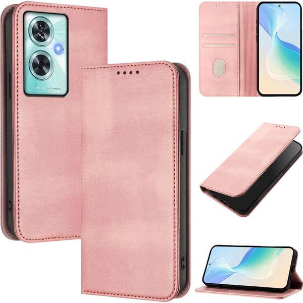Custodia Per Oneplus Nord N30 Se, Custodia In Pelle Vintage Con Protezione Rfid, Slot Per Schede, Supporto Rosa-image