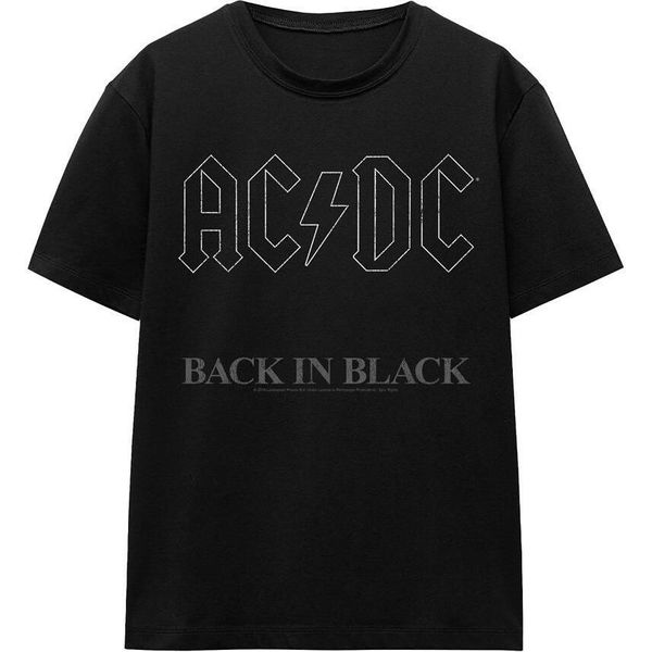 Ac/Dc - Maglietta "Back In Black"" Per Uomo/Donna Unisex TV15405 (M) (Nero)"-image