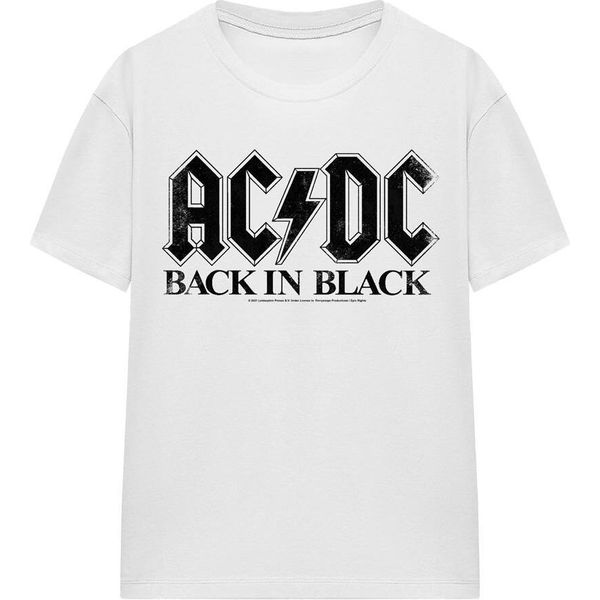 Ac/Dc - Maglietta "Back In Black"" Per Uomo/Donna Unisex TV15407 (S) (Bianco)"-image
