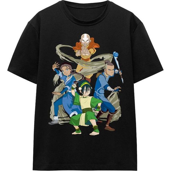 Avatar: The Last Airbender - Maglietta "Team Avatar Elements"" Per Uomo/Donna Unisex TV15475 (S) (Nero)"-image