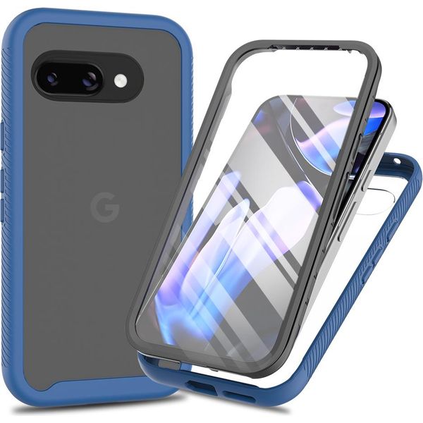 Custodia Per Google Pixel 9A, Paraurti Con Protezione Dello Schermo Incorporata Custodia Protettiva A 360° Blu Reale-image