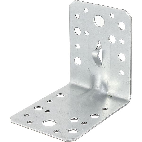 Alberts 861681 Connettore Angolare, Con Perlina E Zampa Di Fissaggio Per Martellare, Zincato Sendzimir, 90 X 90 X 65 Mm, Set Da 25-image