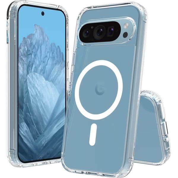 Custodia Magnetica Per Google Pixel 9 / Pixel 9 Pro, Compatibile Con Magsafe, Custodia Trasparente Per Telefono Clear-image