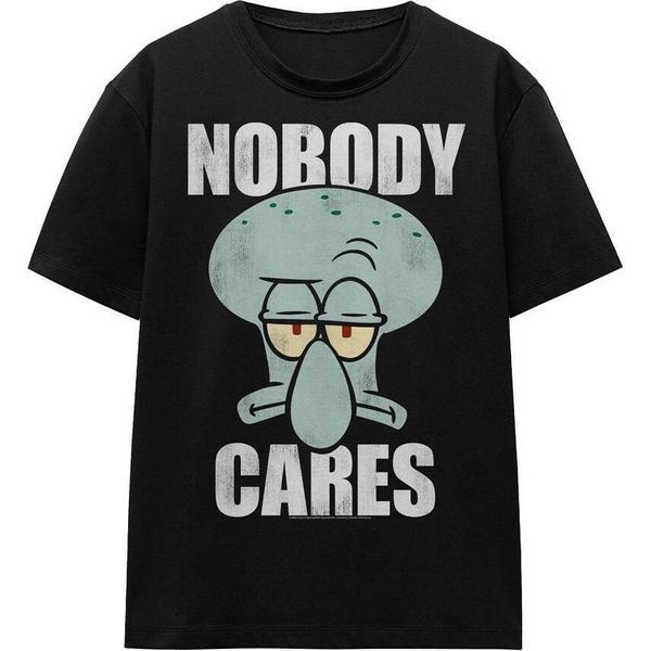 Spongebob Squarepants - Maglietta "Nobody Cares Meme"" Per Uomo/Donna Unisex TV15995 (M) (Nero)"-image