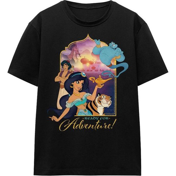 Aladdin - Maglietta "Sei Pronto Per L'avventura"" Per Uomo/Donna Unisex TV17057 (Xxl) (Nero)"-image