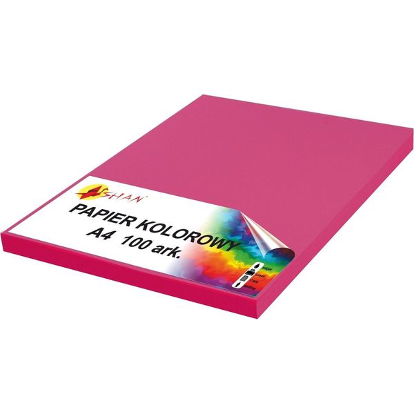 Carta Colorata A4 80G Rosa Intensiva 100 Fogli-image