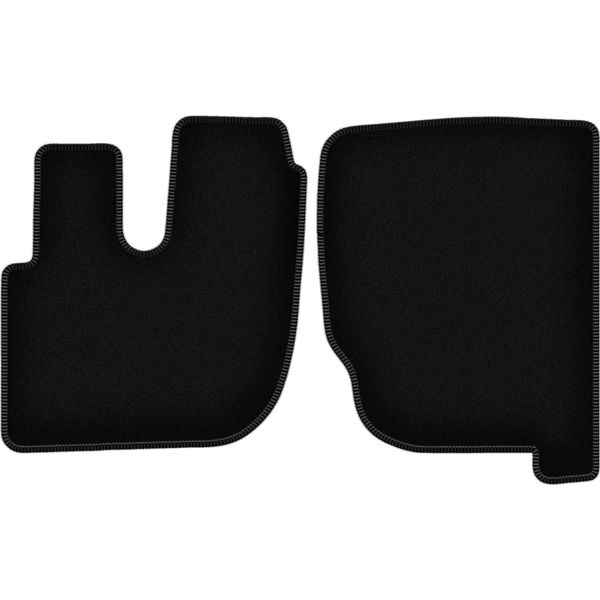 Wielganizator Tappetini Anteriori In Velluto Per Renault Premium (1997-2014, Camion) Neri, Set 2 Pz, Con Fissaggi-image