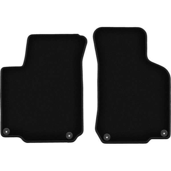 Wielganizator Tappetini Anteriori In Velluto Per Volkswagen Bora (1997-2005, Variant, Station Wagon, Berlina) Neri, Set 2 Pz, Con Fissaggi-image