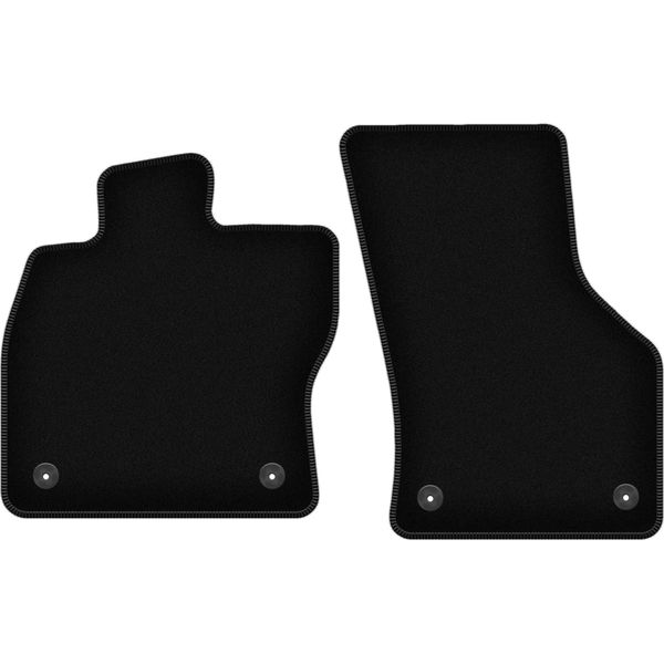 Wielganizator Tappetini Anteriori In Velluto Per Volkswagen Golf Vii (2012-, Alltrack, Hatchback, Station Wagon, Variant) Neri, Set 2 Pz, Con Fissaggi-image