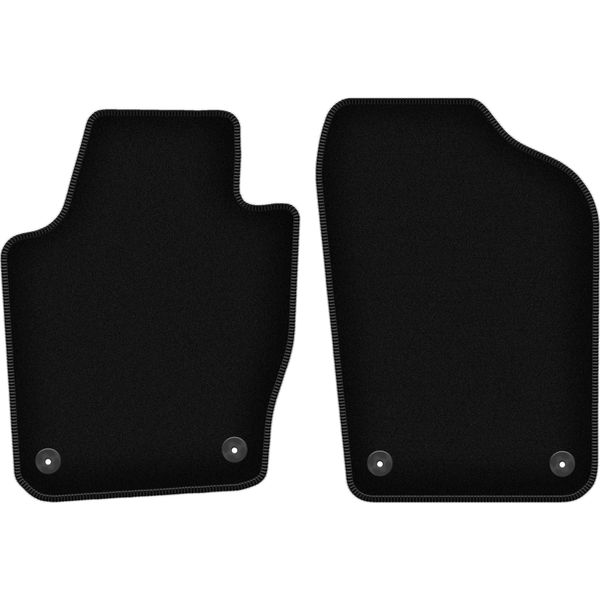 Wielganizator Tappetini Anteriori In Velluto Per Volkswagen Polo V (2009-2017, Hatchback) Neri, Set 2 Pz, Con Fissaggi-image