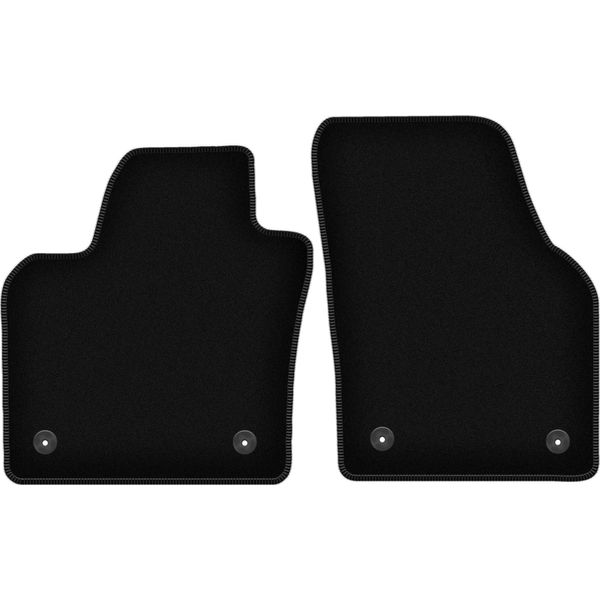Wielganizator Tappetini Anteriori In Velluto Per Volkswagen Polo Vi (2017-, Hatchbak) Neri, Set 2 Pz, Con Fissaggi-image