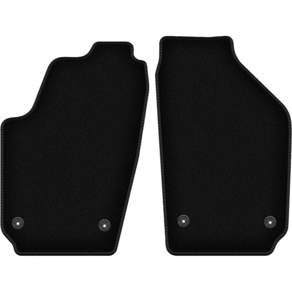 Wielganizator Tappetini Anteriori In Velluto Per Volkswagen Fox (2005-2011, Hatchback) Neri, Set 2 Pz, Con Fissaggi-image
