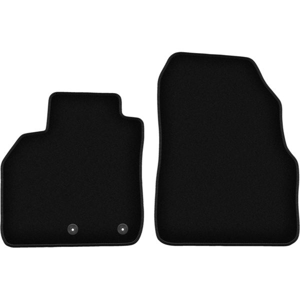Wielganizator Tappetini Anteriori In Velluto Per Renault Grand Scenic Ii (2003-2009, Minivan) Neri, Set 2 Pz, Con Fissaggi-image