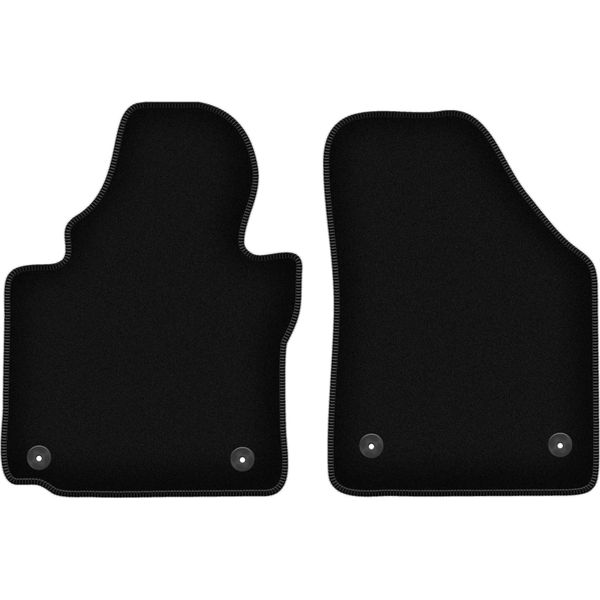 Wielganizator Tappetini Anteriori In Velluto Per Volkswagen Caddy 2K 2FL (2013-, Minivan) Neri, Set 2 Pz, Con Fissaggi-image