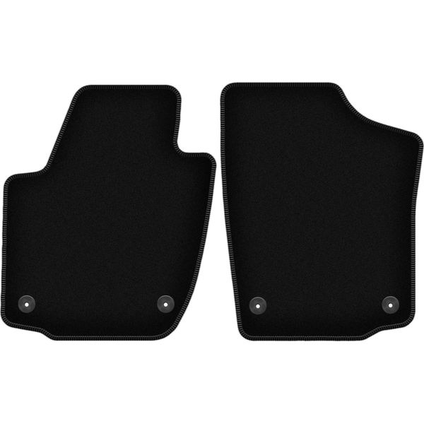 Wielganizator Tappetini Anteriori In Velluto Per Skoda Rapid (2013-2019, Liftback, Berlina, Spaceback, Station Wagon) Neri, Set 2 Pz, Con Fissaggi-image