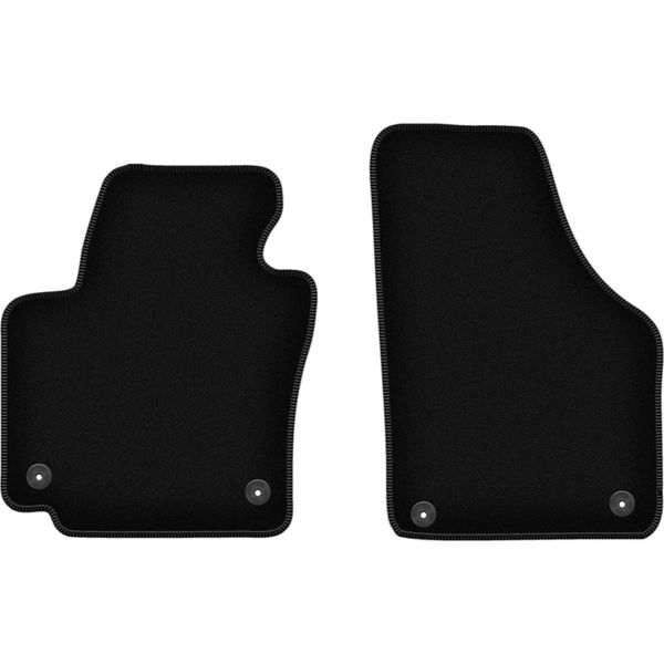 Wielganizator Tappetini Anteriori In Velluto Per Volkswagen Golf Plus (2005-2014, Minivan) Neri, Set 2 Pz, Con Fissaggi-image