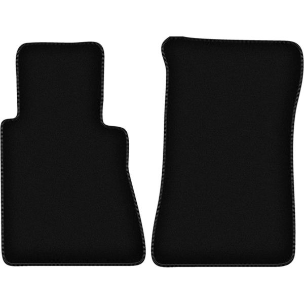 Wielganizator Tappetini Anteriori In Velluto Per Mercedes W123 (1975-1986, Berlina, Station Wagon) Neri, Set 2 Pz, Con Fissaggi-image